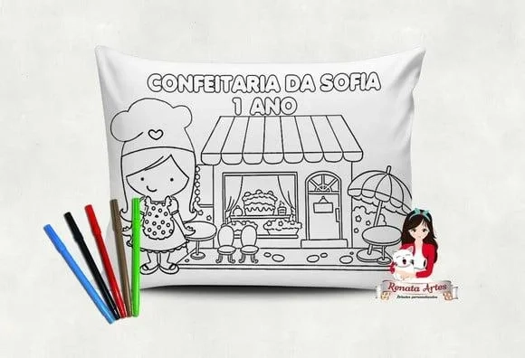 Almofada Pinte e Lave Confeitaria