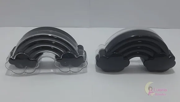 Baleiro Arco Íris Preto de acrílico - pct c/5 unidades