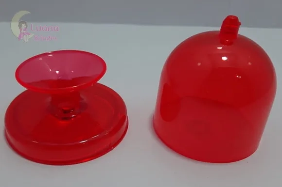 Mini Cúpula Vermelha de Acrílico - pct c/5 unidades