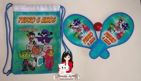Mochila Ping Pong Tema Jovens Titãs
