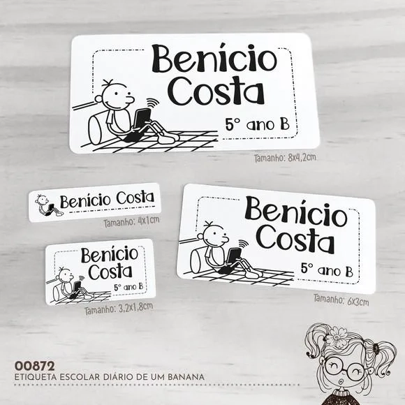 Etiqueta Escolar Diário de Um Banana - 00872