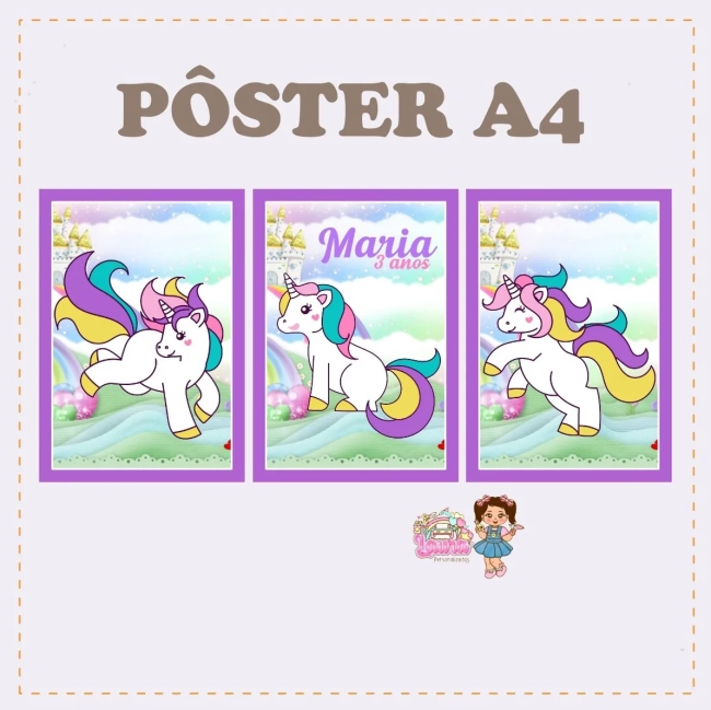 Kit Festa Só Um Bolinho UNICORNIO - Decoração de Festa