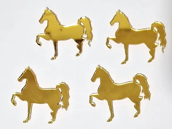 Aplique Cavalo Acrílico Espelhado Pacote com 10 Unidades