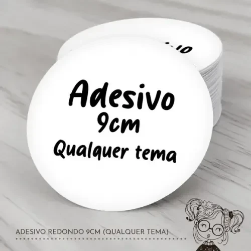 Adesivo Redondo 9cm (qualquer Tema)