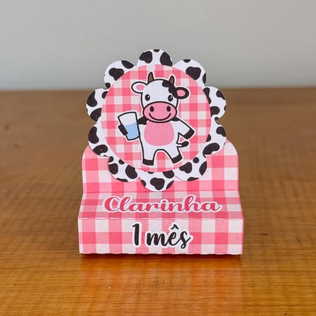 PEGUE E MONTE - Porta Bis Duplo Personalizados VAQUINHA - Decoração de Festa | Lembrancinhas | Aniversário | Personalizados