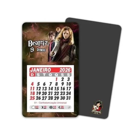 Imã de Geladeira com Calendário Harry Potter