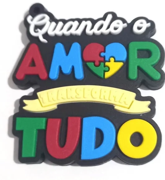 Pingente Modelo Autismo Emborrachado Pacote com 4 Unidades