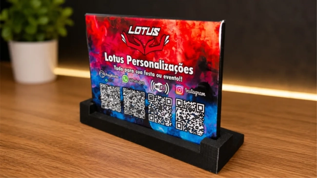 DisPlay / Placa Personalizada Resinada com Base