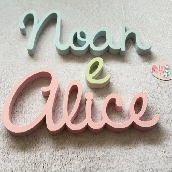 Letras Decorativas em mdf Chá Revelação Linha Cursiva