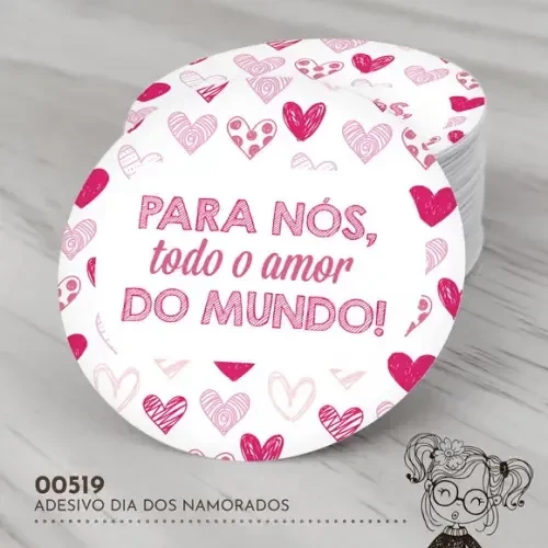Adesivo Redondo Dia dos Namorados - 00519