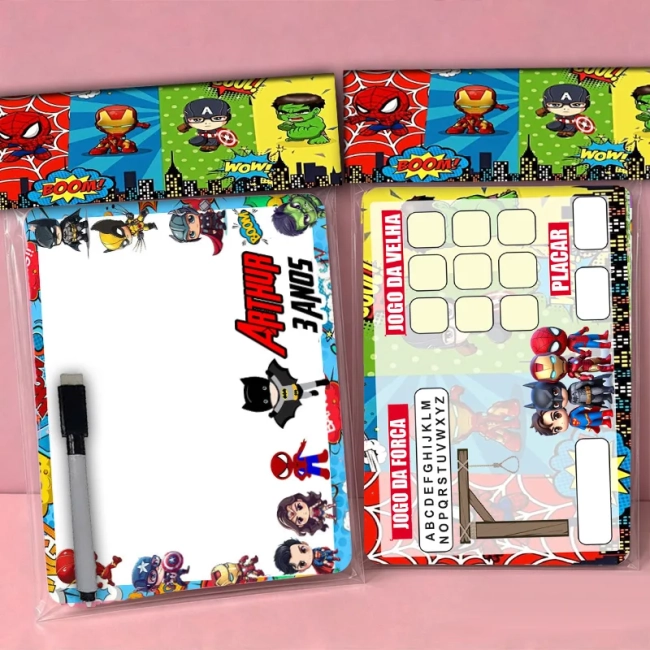 Lousa Magica Personalizada lembrancinhas Super Heróis Baby