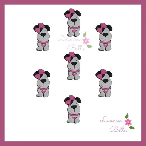 Aplique Emborrachado Cachorrinha - Pct c/7unds