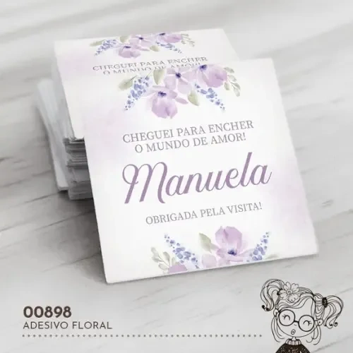 Adesivo Quadrado Floral - 00898