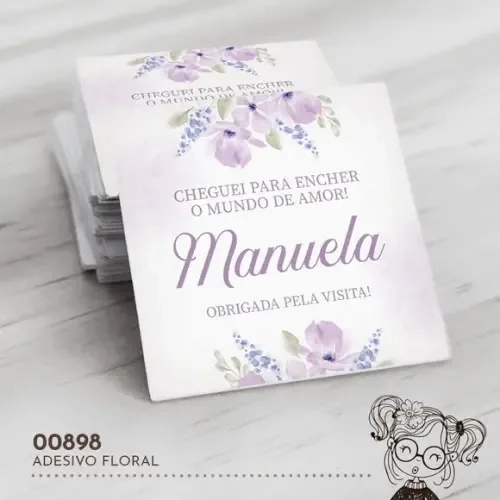 Adesivo Quadrado Floral - 00898