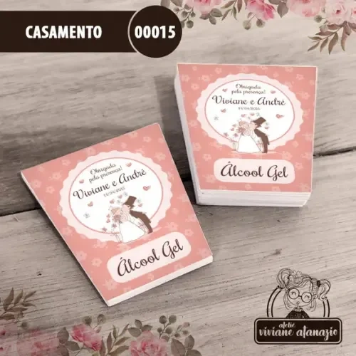 Adesivo Bisnaga Álcool Gel Casamento - 00015