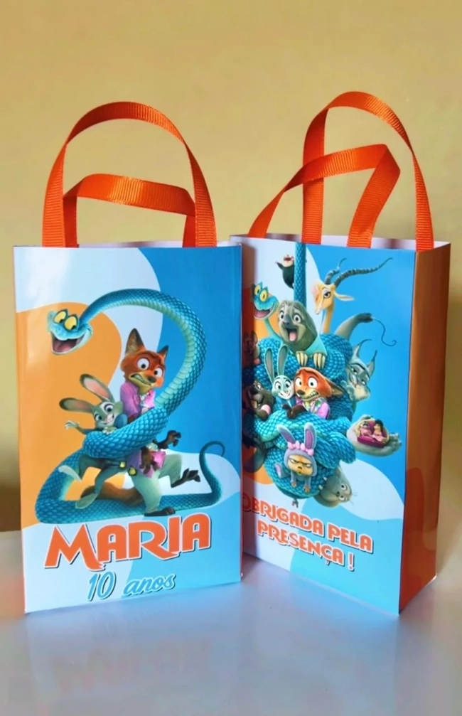 Sacolinhas Personalizada Zootopia 2 Para Lembrancinhas
