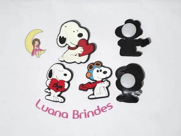 Snoopy C/adaptador de Crocs ou Tênis Pacote com 6 Unidades