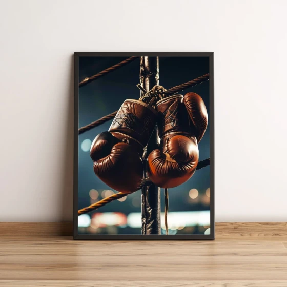 Quadro Luvas de Boxe no Ringue Vintage 2584