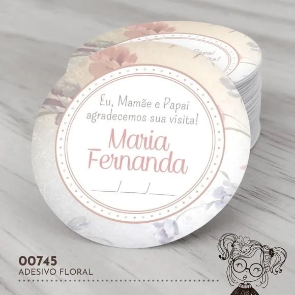 Adesivo Redondo Floral - 00745