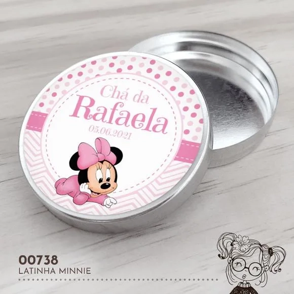 Latinha Adesivada Minnie Baby - 00738