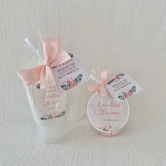 Lembrança aniversário hidratante + vela aromática