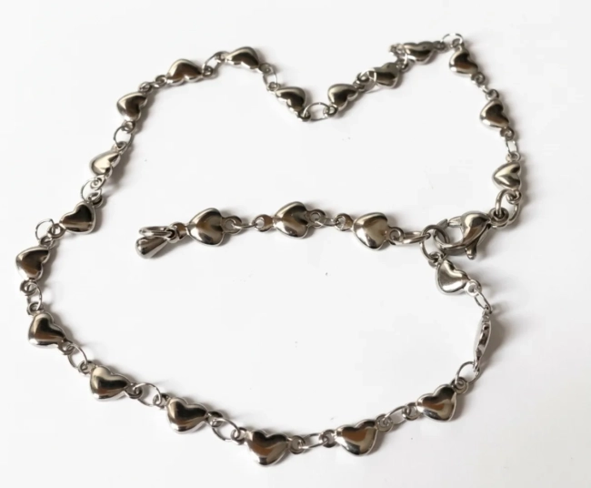 Tornozeleira Feminina Toda Em Aço Inox Ajustável Com Extensor