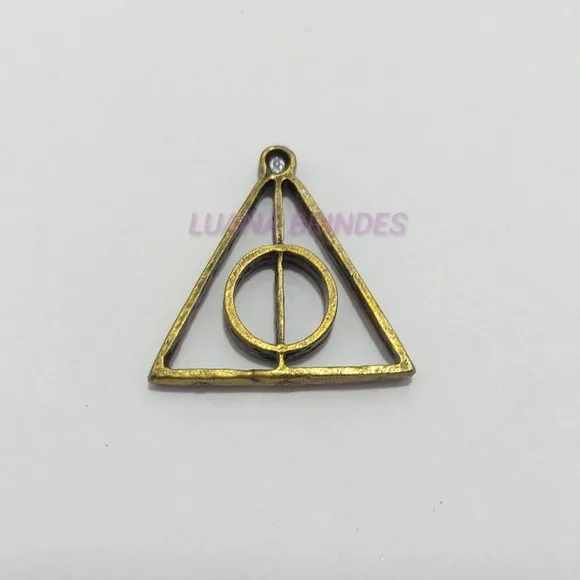 Pingente Símbolo Harry Potter Metal Ouro Velho -pct c/ 5 Un