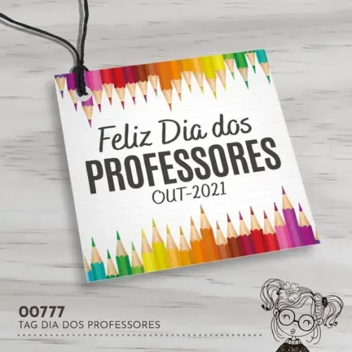 Tag Quadrada Dia dos Professores - 00777