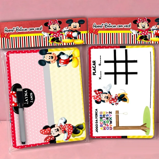 Lousa Magica Personalizada lembrancinhas do Mickey e Minnie