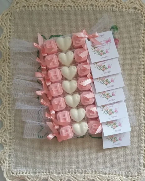 Lembrancinha Casamento Iniciais e Coração - Sabonete