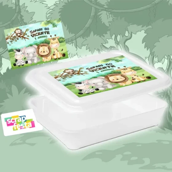 Marmitinha de Isopor 1100ml Safari Aquarela Cute