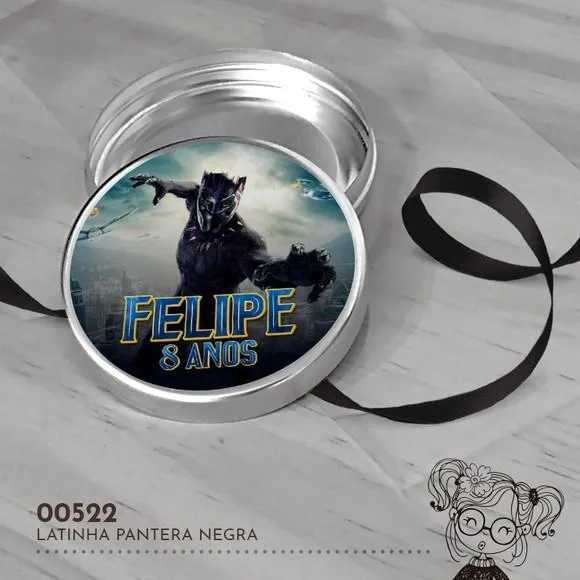 Latinha Adesivada Pantera Negra - 00522