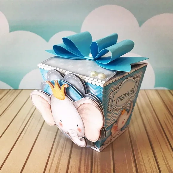 Kit 60 Lembrancinhas - Elefante Azul