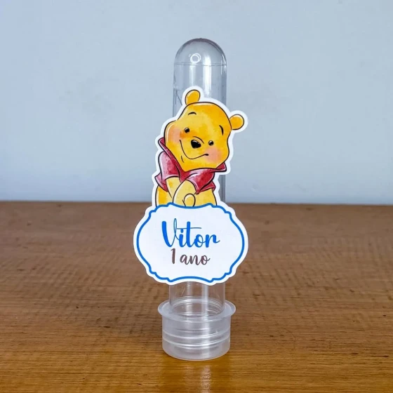 Apliques para Tubetes Personalizados URSINHO POOH - Decoração de Festa | Lembrancinhas | Aniversário | Personalizados
