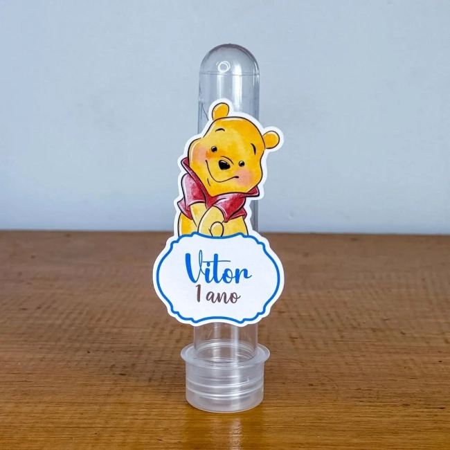 Apliques para Tubetes Personalizados URSINHO POOH - Decoração de Festa | Lembrancinhas | Aniversário | Personalizados
