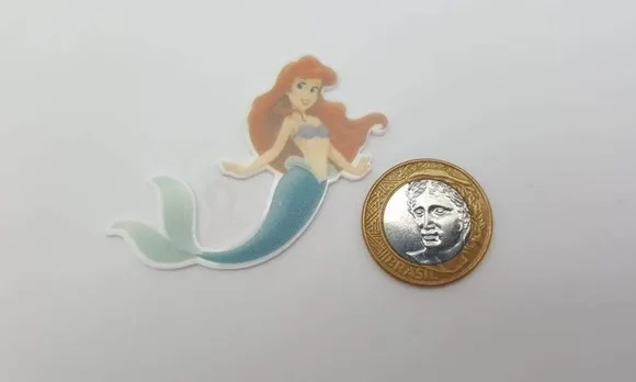 Aplique da Princesa Ariel em Acrílico UV com 5cm