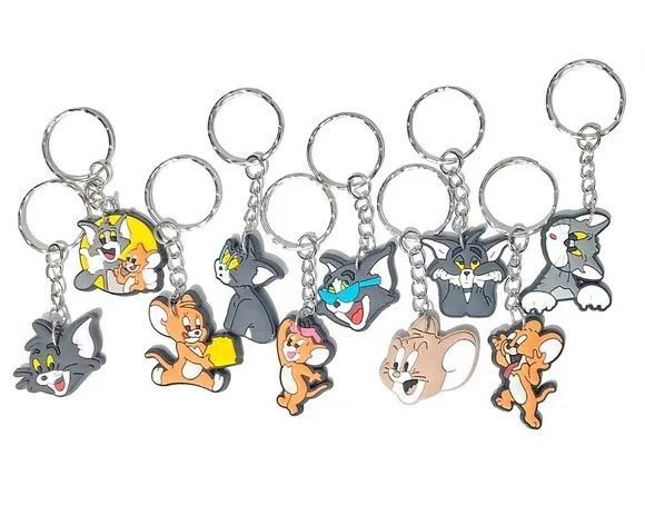 Chaveiro Tom e Jerry Emborrachado Pacote com 10 Unidades