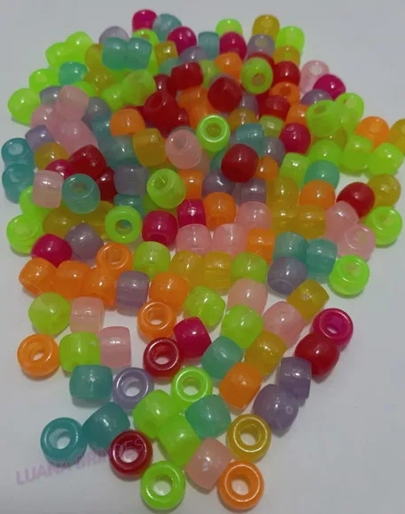 Miçanga Tererê Colorida Neon 8mm Pct 100 Unidades