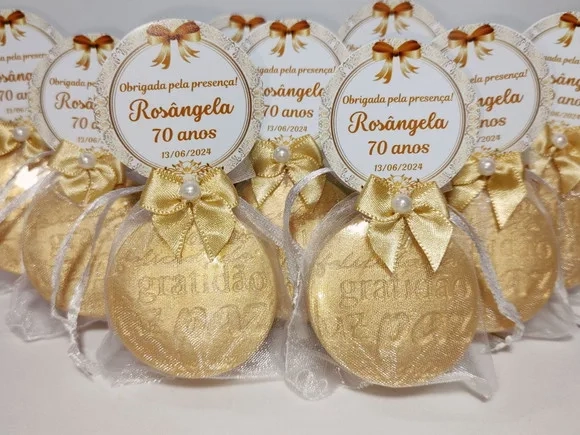 Lembrancinha 70 Anos: Sabonete Desejos de Gratidão P