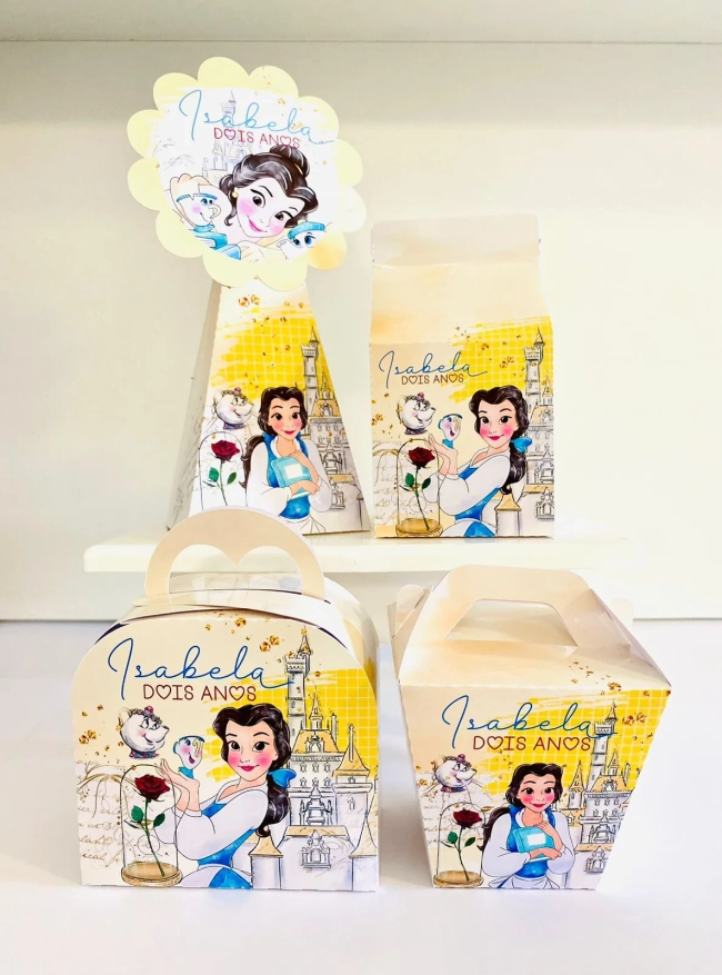 Kit Lembrancinhas A Bela e a Fera Aquarelado