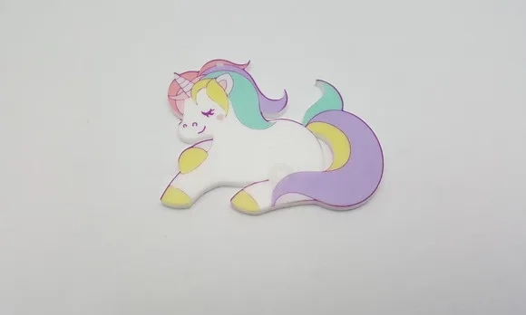 Pingente de Unicórnio de Acrílico U.V. 5,3cm 3 Unidades