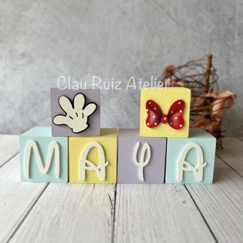 Disney Cubos 6x6cm - Decoração de Festa Infantil e Bebê