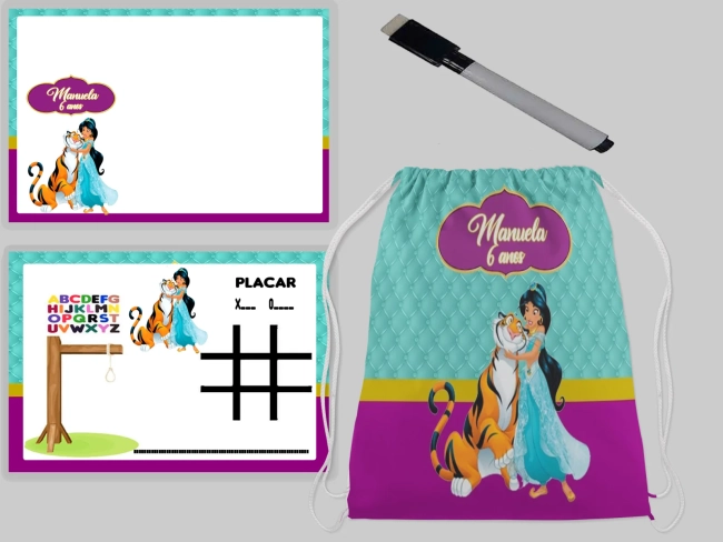 Kit Mochila e Lousa Magica para lembrancinhas Todos os Temas