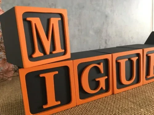 Cubos 6x6cm Ts Nomes Decoração Infantil e Bebê