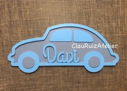 Porta Maternidade - Decoração Bebê- Fusquinha