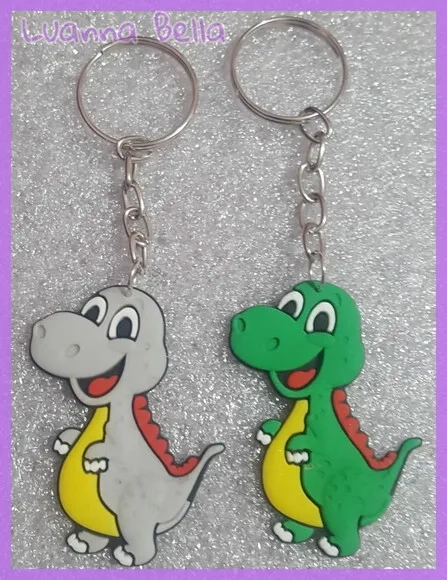 Chaveiros Dinossauros de borracha -Pct c/4 unidades