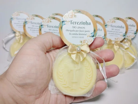 Lembrancinha 90 Anos, Sabonete Letra Inicial Personalizada
