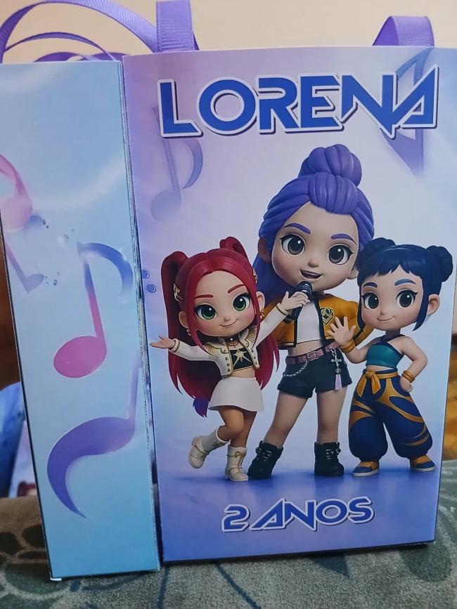 Sacolinha personalizada para lembrancinha Guerreiras do K pop