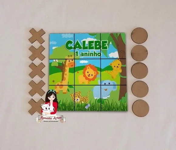 Jogo da Velha Personalizado Safari Baby