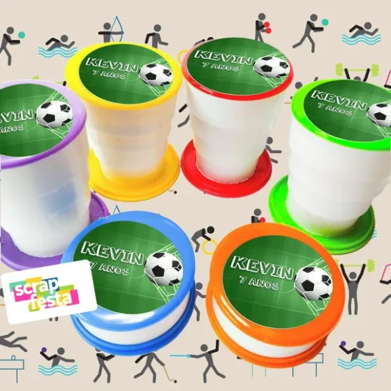 Copo Retrátil Personalizado Festa Futebol